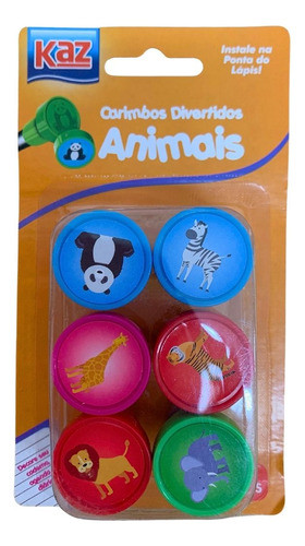 Carimbos Divertidos Animais Com 06 Peças - Kaz 0