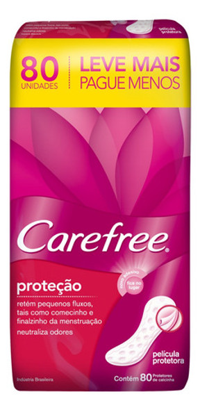 Protetor De Calcinha Com Fragrância 80 Unidades Carefree P 0