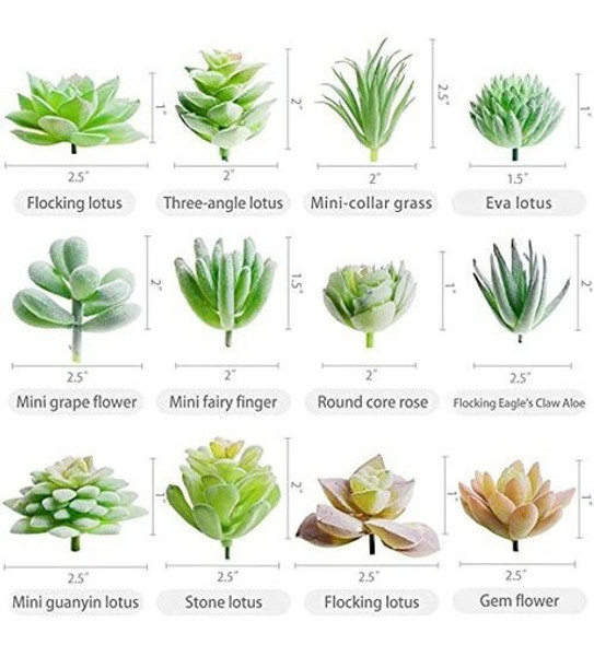 Pack De 12 Mini Plantas Artificiales Sin Maceta 1