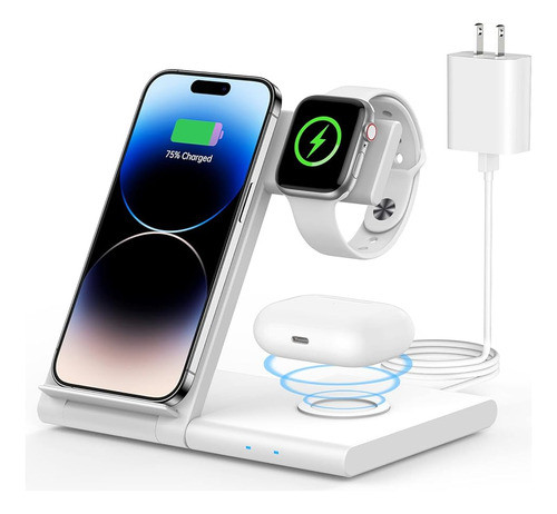 ~? Estación De Carga Inalámbrica Watoe 3 En 1 Soporte De Car 0