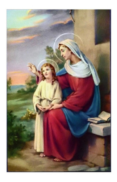 Santa Ana Estampa Tarjeta 14x9cm Italy Santoral X10 0