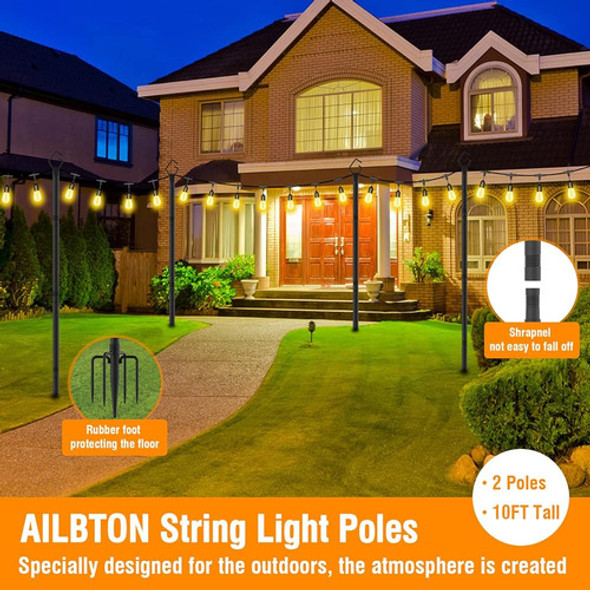 ~? Ailbton 2 Pack 10ft Postes De Luz De Cuerda, Postes De Lu 1