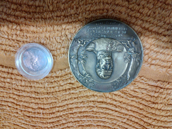 Medalla Bronce (histórico) Y Moneda De De 1 Ctvo De Eeuu 1