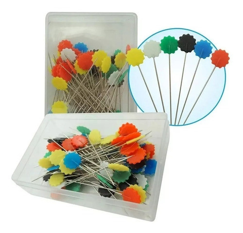 Alfinete Com Cabeça De Flor Para Patchwork - 50 Unidades 0