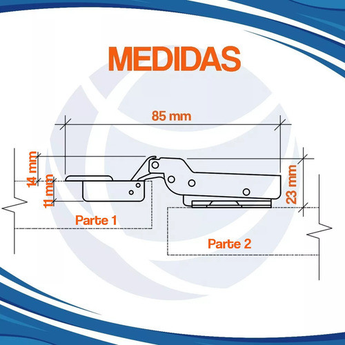 Bisagra Mini Codo 9 Cazoleta 26 Mm X 10 Unidades Cima 1