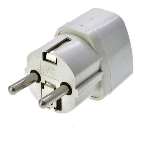 Adaptador Schuko Macho A Zócalo Universal 2 En 1 Bco Doble 1