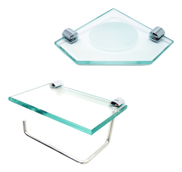 Porta Papel Higienico E Saboneteira De Canto Incolor 0