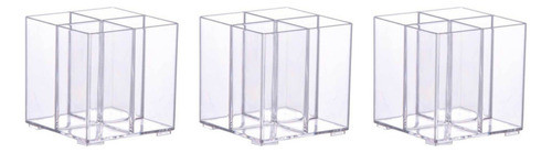 Kit Com 3 Organizadores Porta Maquiagem Pincel Acrílico 0