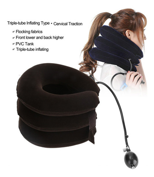Colar Cervical Pneumatico Massagem Viagem Inflavel Pescoço 1