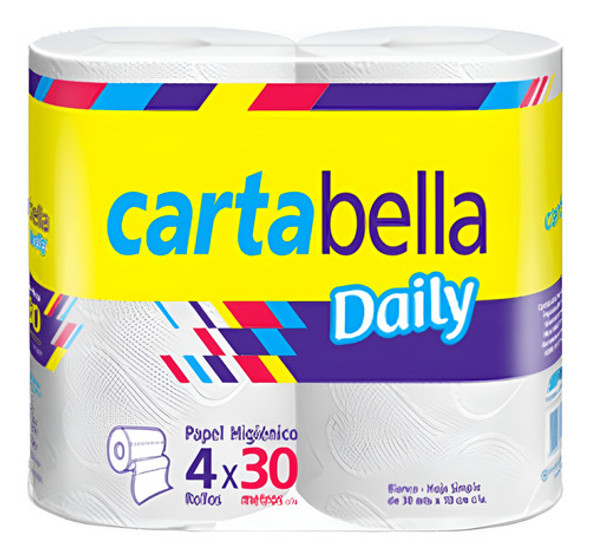 Papel Higienico Cartabella 4 Rollos X 30mts 0