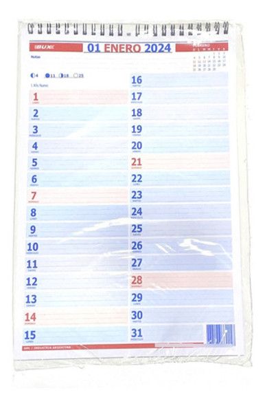 Calendario Organizador Mensual Aml 21x30 Cm Planner Vertical 0