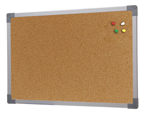 Quadro De Aviso Cortiça Aluminio 40x30cm Stalo +25 Alfinetes 0