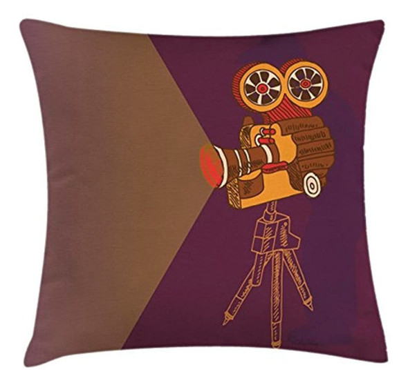 Ambesonne Vintage Throw Pillow Cushion Cover, Máquina De Cin 0