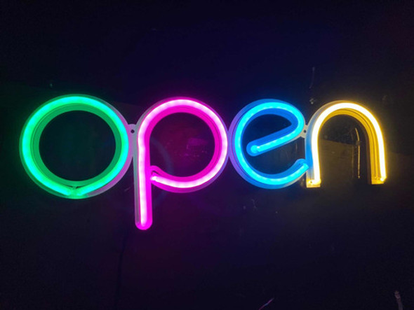 Cartel Neón Led Open 0