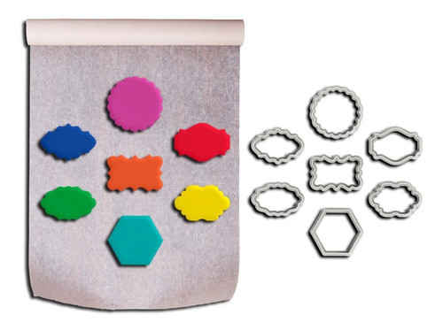 Kit Cortadores Contornos Diversos - 7 Modelos - 8,5cm 0