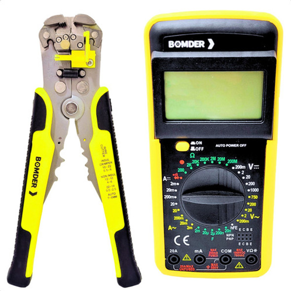 Kit Alicate Decapador + Multimetro Digital Profissional Beep 0
