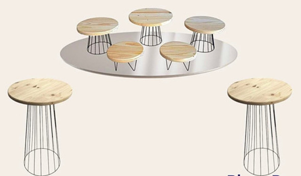 Kit Festa Completo, Boleira, Doceira, Mesinha 7 Pçs Cone 1