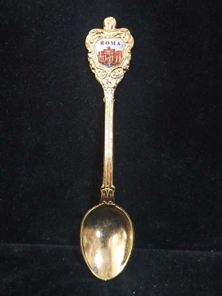 Cucharita De Colección Ciudad De Roma Metal Dorado 1
