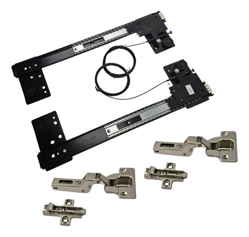 01 Trilho Porta Escamoteável 408mm + 2 Dobradiças Sobrepor 0
