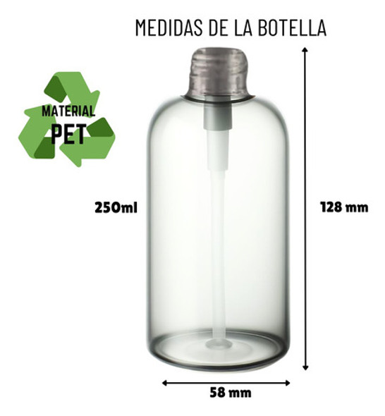 10 Envases Pet Lyon 250ml Incoloro Tapa Ciega Blanca 1