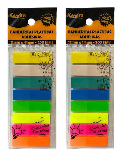 2 Blister Señalador De Página Kendra 8 Colores 200 Film C/u 0