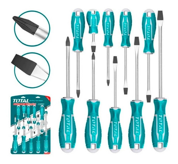 Set De 10 Destornilladores Total Tht250610 1