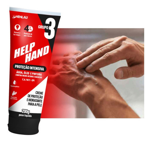 Luva Química Creme Proteção Profissional Help Hand 200g 1