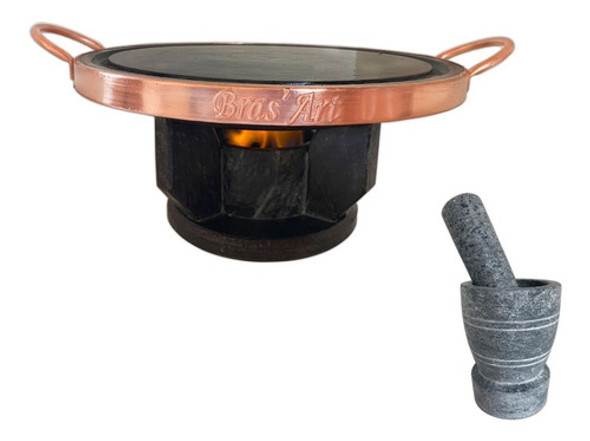 Fondue De Pedra Sabão 31 Cm + Pilão De 11 Cm Tradicional 0