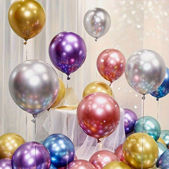 Kit Metalizado 120 Balões Coloridos Arco Desconstruido+fita 1