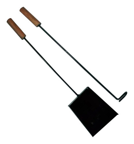 Accesorios Parrilla Pala Atizador X10 Mango Madera Oscuro 0