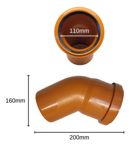 Codo 110 A 45 M H Desague Con Oring Ips 1