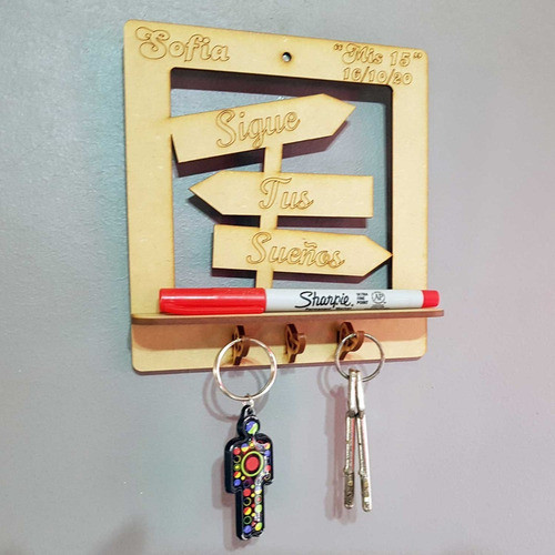 55 Porta Llaves Cuadros Personalizados Souvenir 15cm Mdf 1