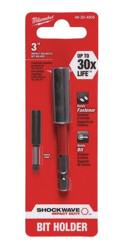 Portapuntas Magnetico 75 Mm Impacto Adaptador Encastre 1/4 Milwaukee 48-32-4503 1