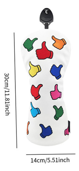 Capa De Cabeça De Taco De Golfe, Capa De Branco 30cmx14cm 1