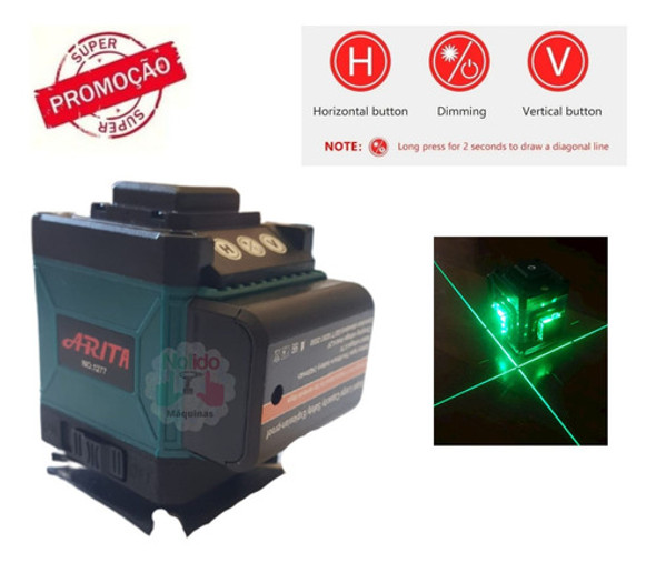Arita Nível Laser 12 Chão Linhas C/controle Remoto Promoção 1