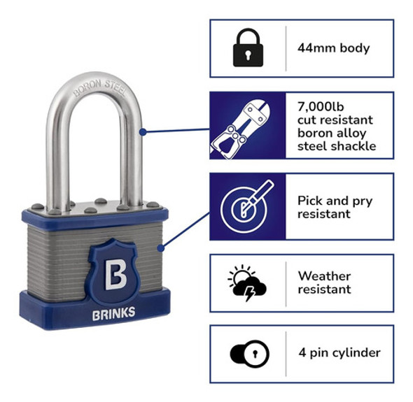 Brinks - Candado Comercial De Acero Laminado De La Serie Xt 1