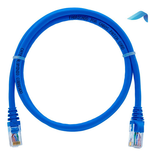 Kit 50 Unidades Patch Cord Cat6 Cca Azul 30cm 0
