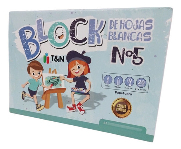Block De 20 Hojas Blancas Nº 5 T&n 1