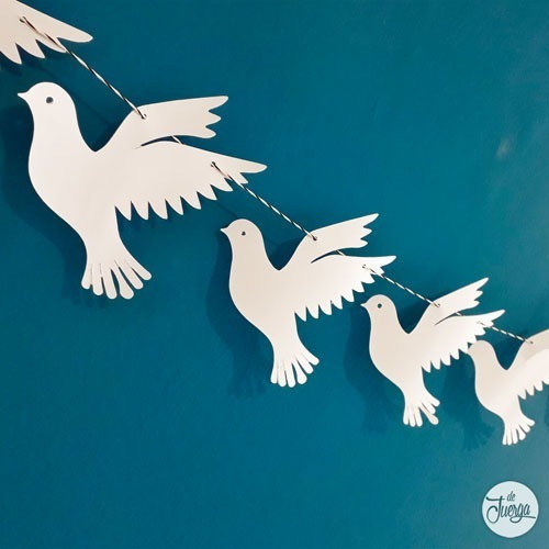 Guirnaldas Palomitas. Bautismo, Comunión, Cumple. Palomas 1