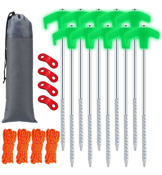 Estacas Para Tienda De Campaña, 10 Piezas Galvanizadas Flu. 0