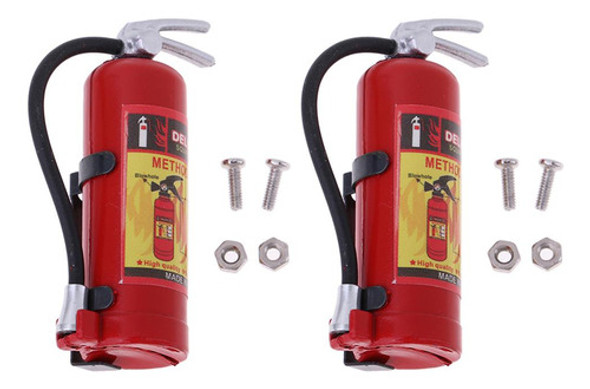 2 Peças 1/10 Rc Rock Crawler Decoração Extintor De 0