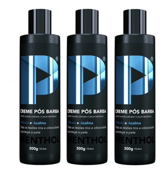 Creme Pós Barba Play Barber 300g Menthol Foliculite Com 3 Un 0