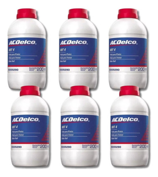 Kit 6 Fluídos Freios Dot 4 Original Acdelco 0