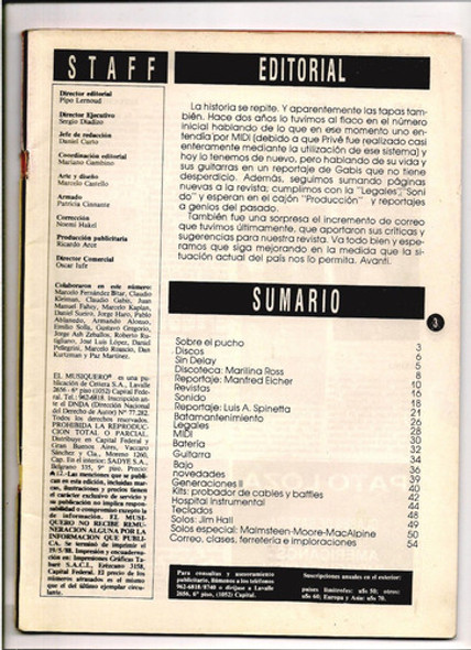 Revista El Musiquero N°25 Spinetta Malmsteen Moore Alpine B5 1