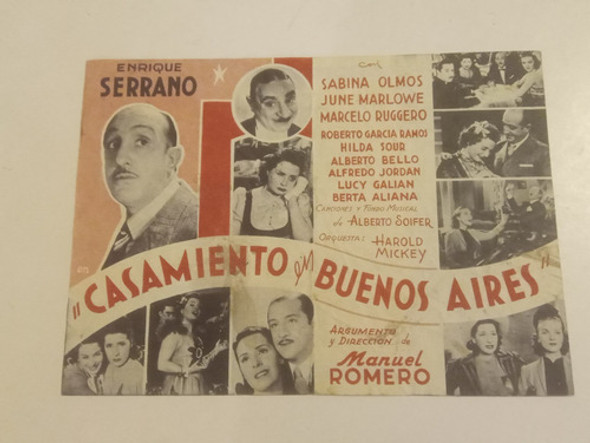 Programa De Cine Casamiento En Buenos Aires. Enrique Serrano 0