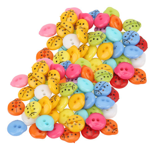 Botões De Animais, 100 Peças De Joaninha, Durável, Cor Brilh 0