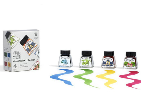 Kit Tinta Desenho Winsor Newton 14ml Tons Vibrantes 4 Cores 1 Kit Tinta Desenho Winsor Newton 14ml Tons Vibrantes 4 Cores 1