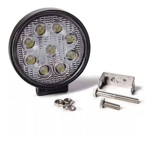 Faro Auxiliar Proyector Redondo 9 Led 27w Off Road 4x4 1