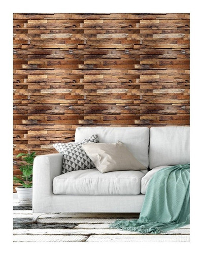 Papel Parede Adesivo Lavável Vinílico Madeira Estilo Deck10m 1
