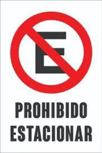 Cartel No Prohibido Estacionar Impreso Plastico 30x22cm E22 0